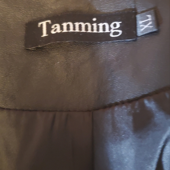 Tanming XL back faux‎ leather moto zipper lined jacket - Picture 10 of 12